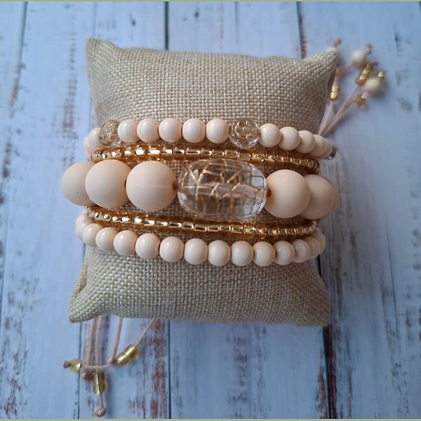 Armband string Creamy 5 strings