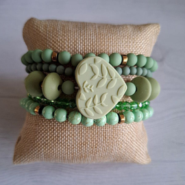 Armband Set Hart Mint Groen