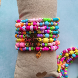 Wikkelarmband Neon Mix 2  8*