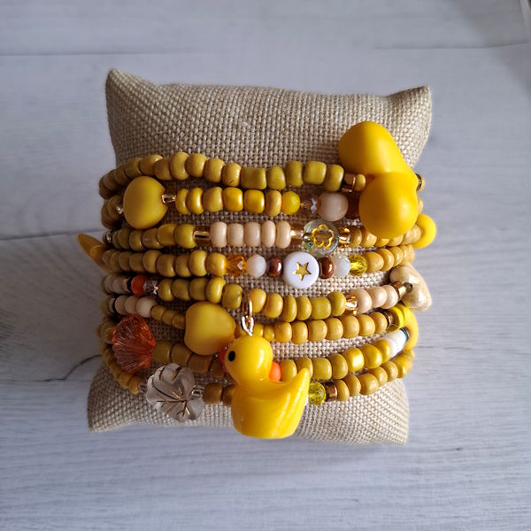wikkelarmband Eend Geel