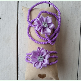 Bloemenarmband lavendel wikkel