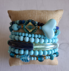 Set 7 delig- Blauw/turquoise