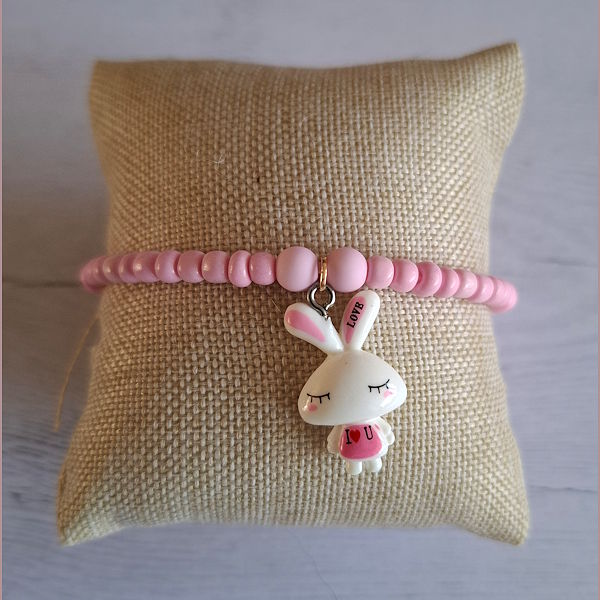 Armband Roze met bedel 3