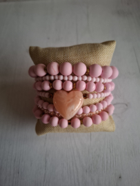 Set 7 delig- Roze met hart 1