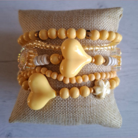 Armband Set Hart Geel