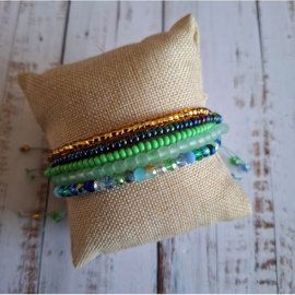 Armband string Glitter chique Groen