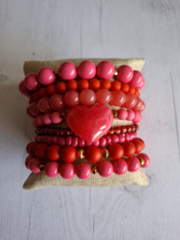 Set 8 delig- roze/rood