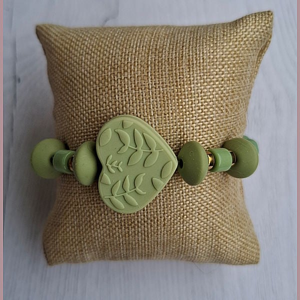 Armband Hart oud groen