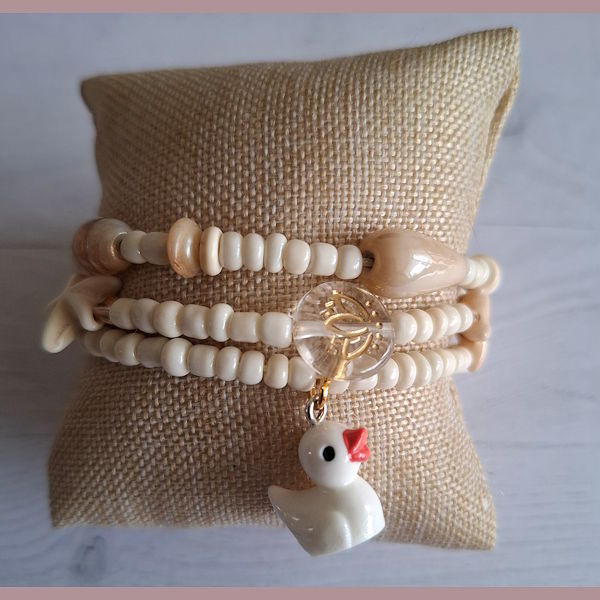 Armband string Eend Ivoor