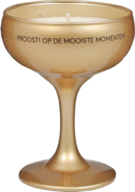 MY FLAME - Sojakaars in champagneglas - Proost! Op De Mooiste Momenten - Goud - Silky Tonka - 35 branduren