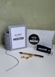 Cadeauset Meester - Sleutelhanger Vilt - Pen