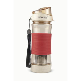 Reboottle Tea Beige & Rood - Duurzame Drinkfles