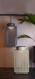Gusta Metalen Lantaarn met LED Grijs