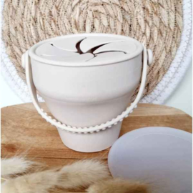 Rammelaartje Siliconen Opvouwbare Snack Cup Met Deksel - Beige