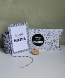 Cadeauset Meester - Sleutelhanger Hout