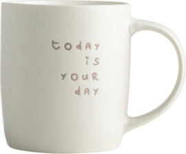 GUSTA - Mok TODAY IS YOUR DAY - Beige - keramiek