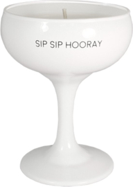 MY FLAME - Sojakaars in Champagneglas - Sip Sip Hooray - Wit - Fresh Cotton