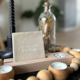 Label2X - Tegelhouder Hout - Waxinehouder