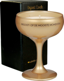 MY FLAME - Sojakaars in champagneglas - Proost! Op De Mooiste Momenten - Goud - Silky Tonka - 35 branduren