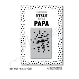 Ansichtkaart + Zakje Confetti - Iedere Dag Een Feestje Met Mijn Papa