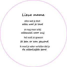 Muurcirkel Met Houder - Lieve Mama