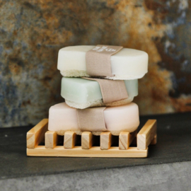MY FLAME - Body Wash Bar - Zeepbar Met Sponsje & Houten Tray - Cadeauverpakking - Cashmere Bliss