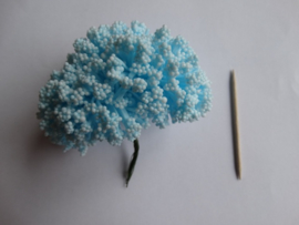 Bloemen foam met bollentjes lichtblauw