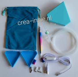 vacuumpompje blauw driehoek