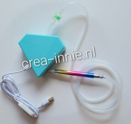 vacuumpompje blauw driehoek