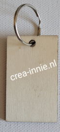 houten sleutelhanger rechthoekig