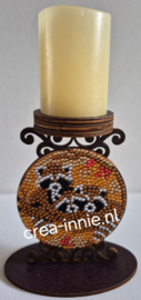 diamond painting houten waxinelicht standaard wasbeer