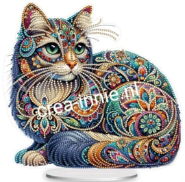 Staand ornament liggende kat