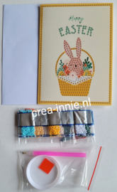 kaart happy ekster mand met konijn