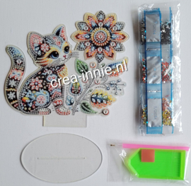 Staand ornament Katje met bloem