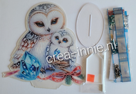 Ornament uil met uilskuiken