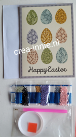Kaart happy easter eieren