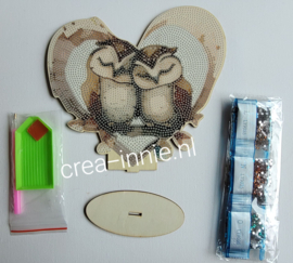staand ornament 2 verliefde uiltjes