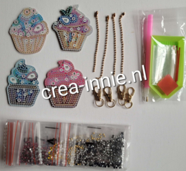 sleutelhangers Hard plastic cupcake
