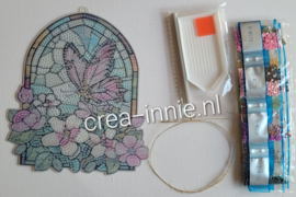 Hanger glas in lood raam vlinder