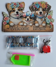Sleutelbordje 3 honden