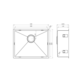 Spoelbak strakke radius 50cm