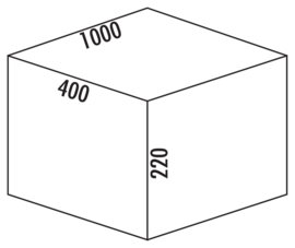 Afvalemmer voor korflade 28cm hoog breed 100cm