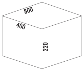 Afvalemmer voor korflade 28cm hoog breed 80cm