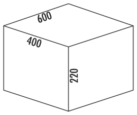 Afvalemmer voor korflade 28cm hoog breed 60cm