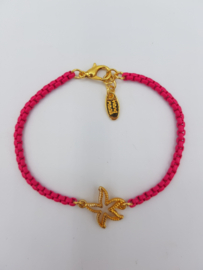 Armband starfish magenta pink