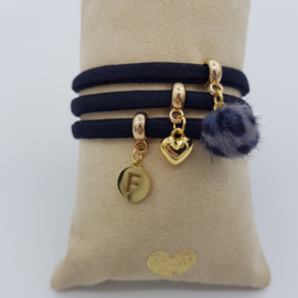 Panther Love Initial Armbanden Set