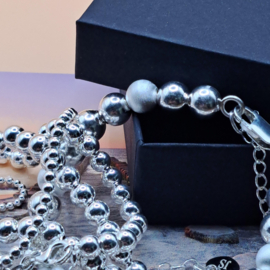 Sterling zilveren (925) bolletjes armband 8 mm.