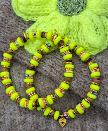 Armbandje 'Hippie Beach' Neon Yellow
