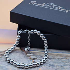Sterling zilveren (925) bolletjes armband 5 mm.