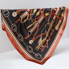 Satijnen bandana sjaal chain copper
